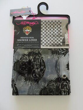 (#143) Ed Hardy Shower Curtain Liner 72x72 Logo Tiger Printed PEVA